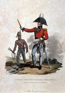 Ein Feldoffizier der Royal Engineers und ein Private Sapper, aus 