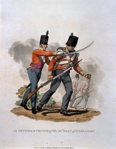 Ein Offizier und ein Soldat des 53. Regiments der leichten Infanterie, aus 