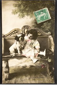 Alte Postkarte/Frohes Neues Jahr/Wunsch/Kind von Augustus Kollner