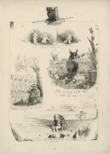Seite aus Sprichwörter mit Bildern von Charles Henry (after) Bennett