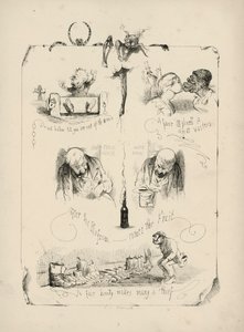 Seite aus Sprichwörter mit Bildern von Charles Henry (after) Bennett