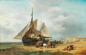 Entladung der Segelschiffe von Charles Hoguet