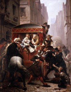 Mord an König Henri IV von Frankreich durch Ravaillac im Jahr 1610 in Paris von Charles Housez