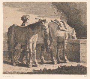 Trinkende Pferde von Charles II Errard (attributed to)