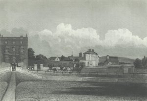 Hove Kirche, vom Meer aus, 1835 von Charles J. Smith