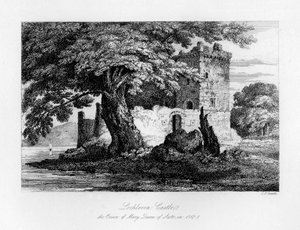 Schloss Lochleven, Schottland, das Gefängnis von Maria Stuart, 1840