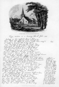 Stoke Poges Kirche, Buckinghamshire, um 1750, 1840 von Charles J. Smith