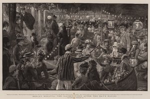 Henley Regatta, die Beleuchtung nach dem Tagesrennen