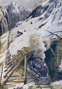 Wie Züge vor Lawinen geschützt werden von Charles John de after Lacy