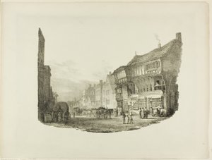 Bridge Street, Chester, aus Lithographic Impressions of Sketches From Nature von Charles Joseph Hullmandel