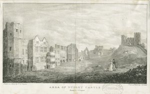 Dudley Schloss - Der Bergfried (Lithographie) von Charles Joseph Hullmandel