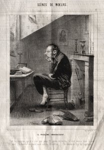 Scènes de Moeurs: Le Problème embarassant von Charles Joseph Traviès de Villers