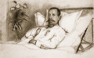 Ein Anführer, dessen Verwundung Sir Ian Hamilton als Katastrophe bezeichnete: General Gouraud im Krankenhaus in Paris von Charles Jules Duvent