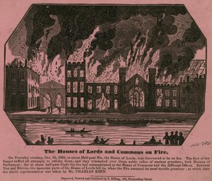 Die Häuser von Lords und Commons in Flammen, 16. Oktober 1834