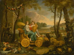 Allegorie der vier Elemente: Die Erde. Entwurf für einen Wandteppich für König Ludwig XIV., ca. 1680 von Charles Le Brun