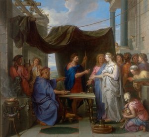 Heirat von Moses und Sephora, Werk von Charles Le Brun, aufbewahrt in der Galleria Estense in Modena von Charles Le Brun