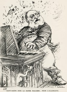 Karikatur von Charles Camille Saint-Saens, französischer Komponist, Pianist und Organist von Charles Leandre
