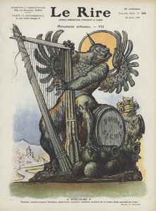 Karikatur von Kaiser Wilhelm II. von Deutschland. Illustration für Le Rire
