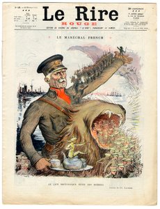 Titelblatt von „Das rote Lachen“, Satirisch in Farben von Charles Leandre