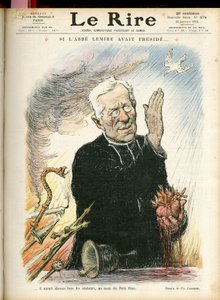 Illustration von Charles Léandre (1862-1934) für das Titelblatt von Le Rire, 31/01/14 - Wenn Abbé Lemire den Vorsitz geführt hätte... - Religion Glaube - Abbé Jules Auguste Lemire (1853-1928) von Charles Leandre