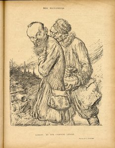Illustration von Charles Leandre in Le Rire, 29/05/20 - Loriot und sein Kompagnon Lenin
