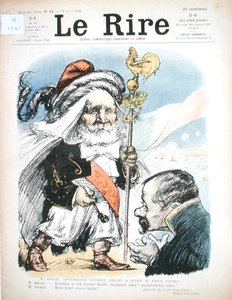 Empfang von Präsident Emile Loubet durch den Generalgouverneur von Algerien, A.J.P. Revoil, Karikatur aus 