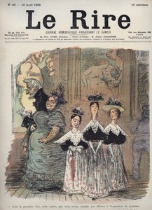 Das ist das erste Mal in diesem Jahr, dass wir unsere Mädchen zur Kunstausstellung geführt haben - Karikatur von Charles Leandre (1862-1934) in „Le Rire“ vom 10. August