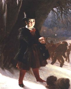 Rückkehr von der Schule, ein Wintertag