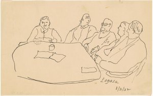 Männer an einem Tisch von Charles Logasa