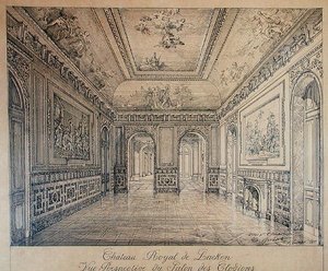 Der Salon des Clodions im Königspalast von Laeken von Charles Louis Girault