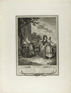 Morgenspaziergang, aus Monument du Costume Physique et Moral de la fin du Dix-huitième siècle von Charles Louis Lingée