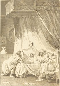 Joconde: Das Bett von Charles Louis Lingée after Jean Honoré Fragonard
