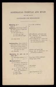 Algebraische Formeln und Regeln für die Verwendung von Kandidaten für Responsions, Oxford University Press von Charles Lutwidge Dodgson