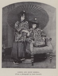 Lorina und Alice Liddell (s/w Foto) von Charles Lutwidge Dodgson