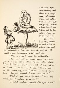 Alice erhält Ratschläge von der Blauen Raupe, Illustration aus Alice