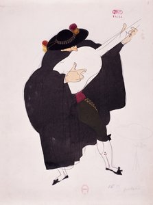 Kostüm für die Figur des Gitarristen aus Der Barbier von Sevilla von Gioacchino Rossini, Skizze von Charles Martin (1884-1934) von Charles Martin