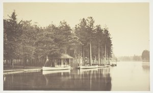 Ohne Titel, ca. 1850. [Boot auf einem See im Bois de Boulogne, einem Park in Paris]