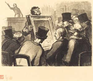 Die Kunstliebhaber im Hotel Bouillon von Charles Maurand after Honoré Daumier