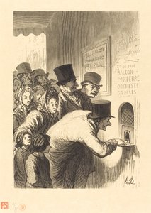 Ein Theaterkiosk von Charles Maurand after Honoré Daumier