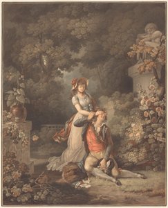 Der überraschte Liebhaber von Charles Melchior Descourtis after Jean Frederic Schall