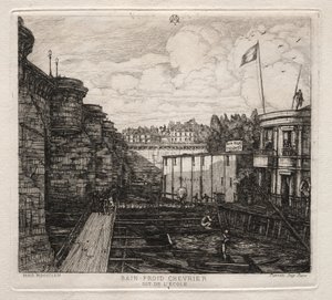 Chevriers Kaltbadeanstalt, Paris von Charles Meryon