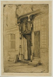 Tür eines alten Klosters in der Rue Mirabeau, Bourges