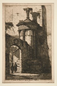 Eingang zum französischen Kapuzinerkloster in Athen von Charles Meryon