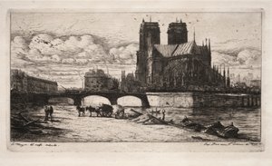 Radierungen von Paris: Die Apsis der Kathedrale Notre Dame, 1854 von Charles Meryon