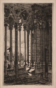 Radierungen von Paris: Die Galerie von Notre Dame