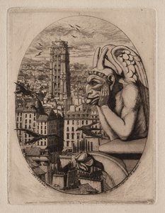 Radierungen von Paris: Der Wasserspeier von Charles Meryon