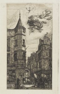 Haus mit einem Turm, Nr. 22, 1861 von Charles Meryon