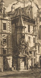 Haus mit einem Turm, rue de la Tixeranderie, Paris von Charles Meryon