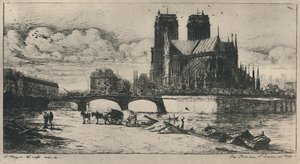 Die Apsis von Notre-Dame de Paris 4. Zustand, 6 12 x 11 34 Zoll, 1854, 1927 von Charles Meryon