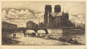 Die Apsis der Kathedrale Notre-Dame, Paris von Charles Meryon